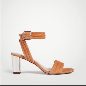 Ann Taylor Rowan Suede Metallic Block heel Sandals